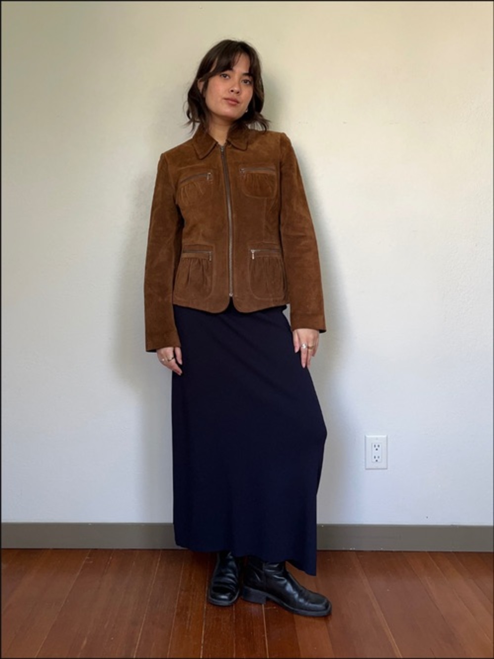 🤎 Vintage Banana Republic Suede Leather Camel Brown Jacket Size 2 🤎